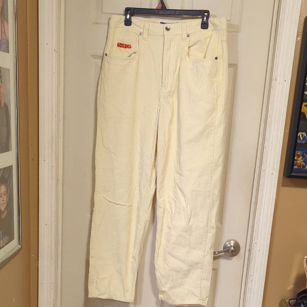 Womens Cream Corduroy Jeans Size 32